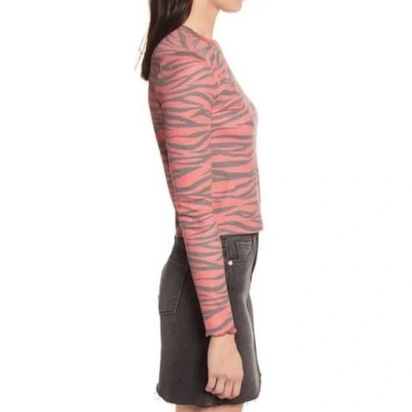 BP Nordstrom red tango zebra stripe cozy thermal top (NWOT) - Picture 3 of 9